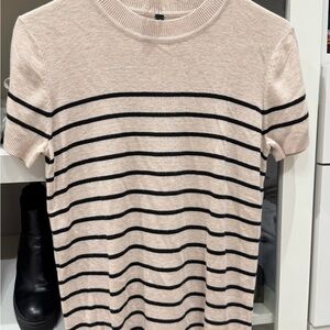 Striped Beige and Black Women's Shirt
